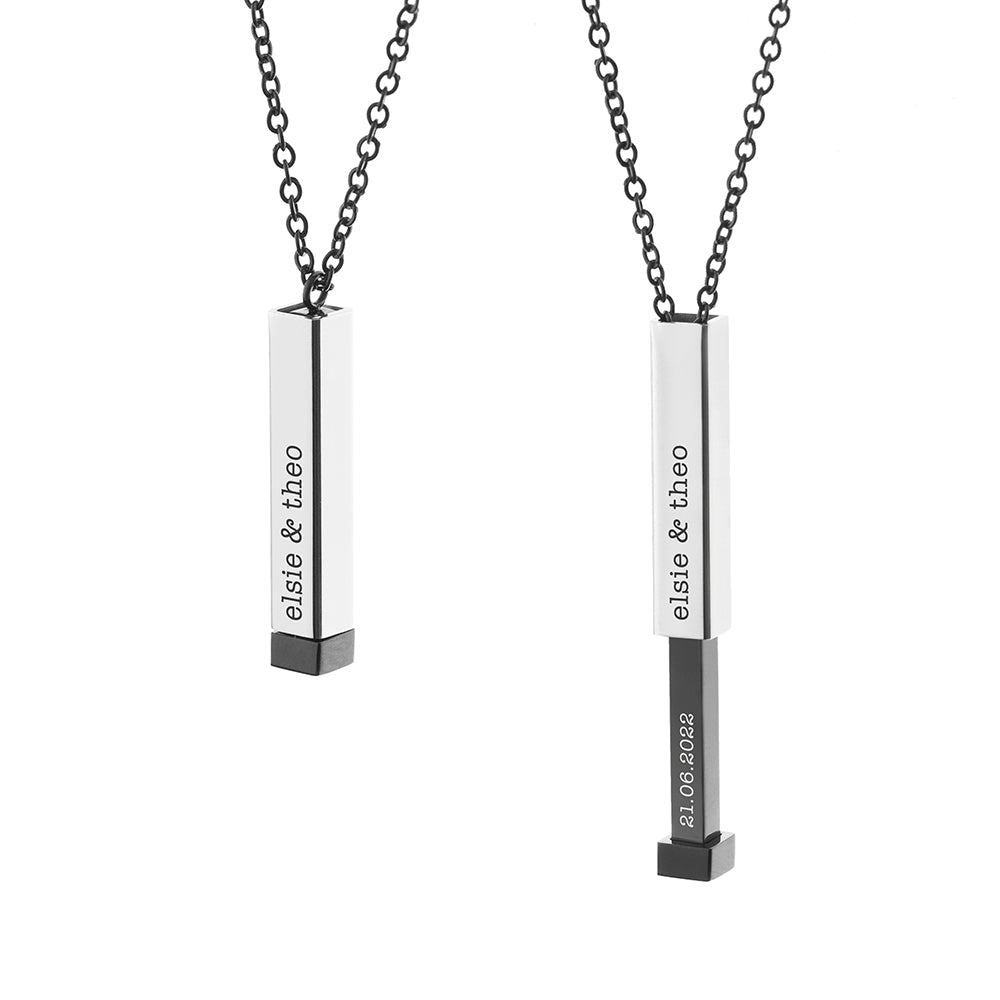 Personalised Men's Silver Hidden Message Capsule Necklace
