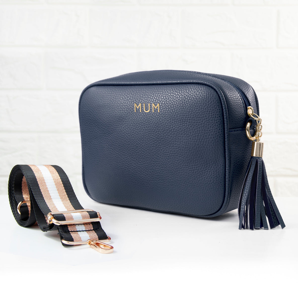 Personalised Crossbody Bag in Navy