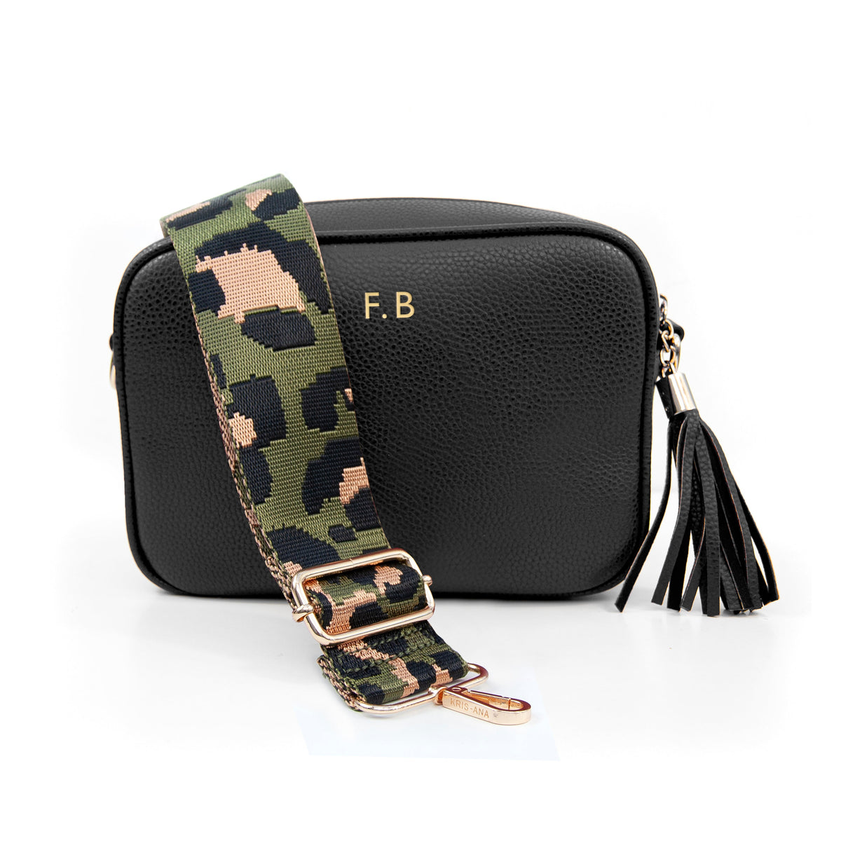 Personalised Crossbody Bag in Black