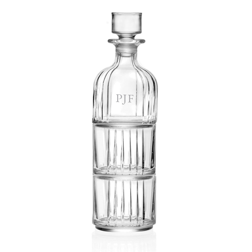 Personalised Stacking Whisky Decanter and Tumblers Set