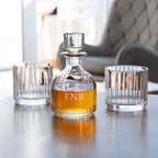 Personalised Stacking Whisky Decanter and Tumblers Set
