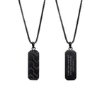 Personalised Men's Black Tyretread Necklace