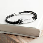 Personalised Men's Roman Numerals Statement Leather Bracelet