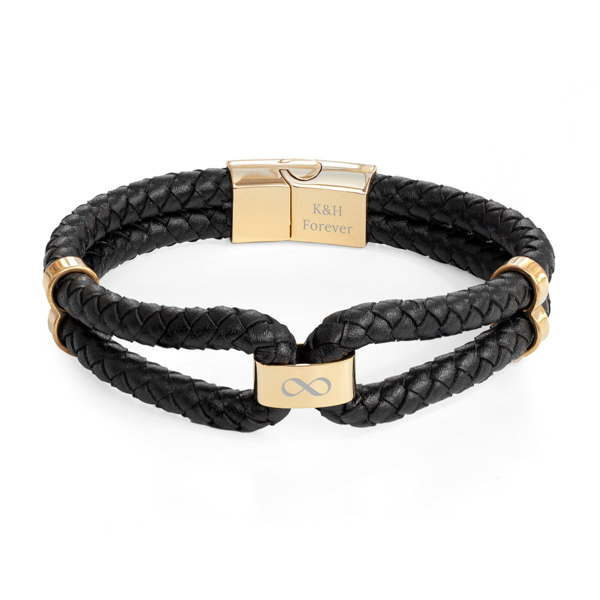 Personalised Men's Infinity Dual Leather Bracelet