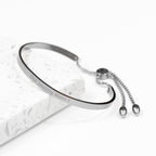 Personalised Silver Affirmation Bangle Bracelet