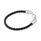 Personalised Men's Black Horseshoe Bracelet with Sterling Silver Clasp