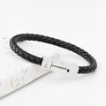 Personalised Men's Leather Anchor Bracelet with Tube Clasp