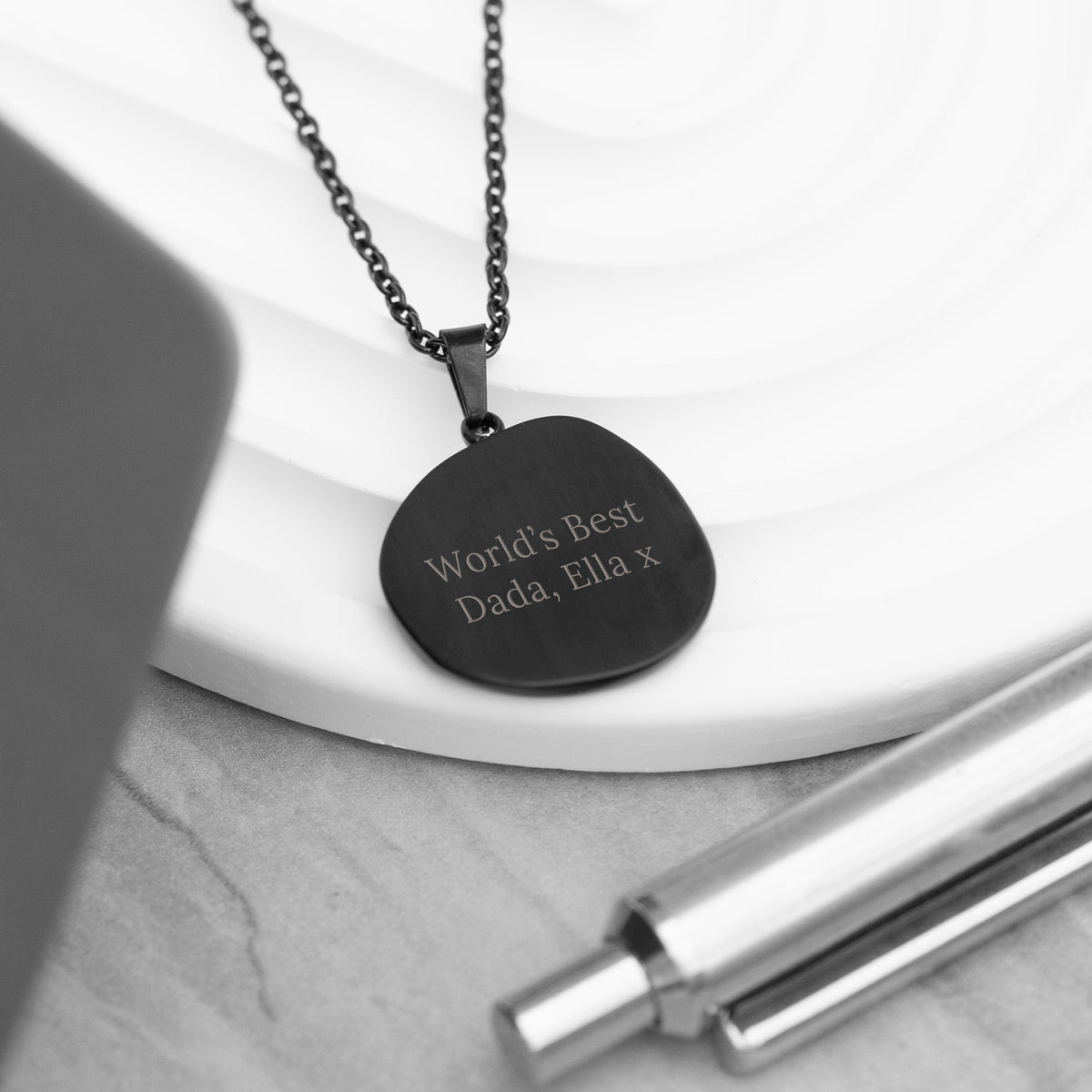 Personalised Men's Compass Amulet Necklace