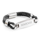 Personalised Men's Leather ID Bracelet