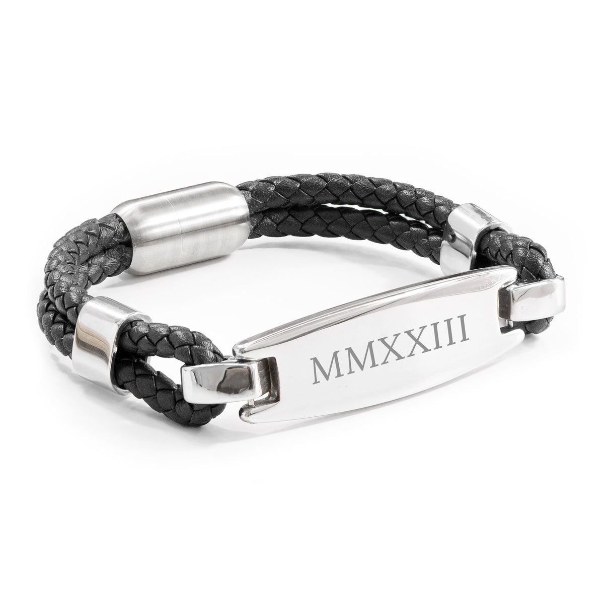 Personalised Men's Leather ID Bracelet