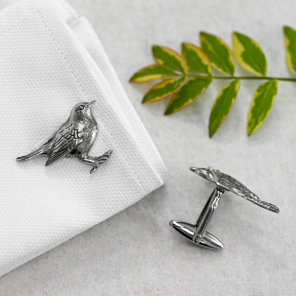 Men's Large Garden Robin Cufflinks