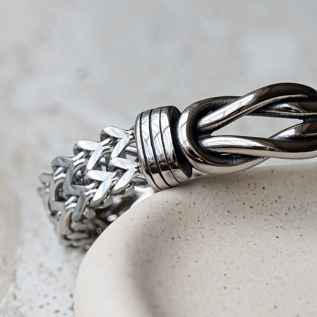Personalised Men's Woven Stainless Steel Infinity Knot Bracelet
