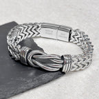 Personalised Men's Woven Stainless Steel Infinity Knot Bracelet