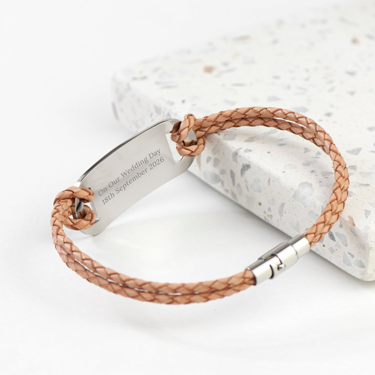 Personalised Men's Infinity Statement Leather Bracelet
