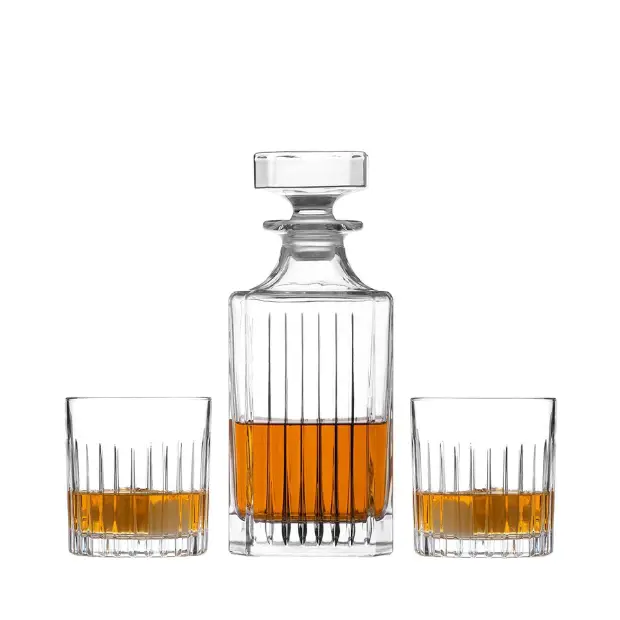 Broadway 3 Piece Whisky Decanter Set, In Gift Box