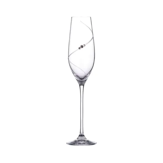 Diamante Champagne Flutes with Swarovski Crystals - Gift Box of 6