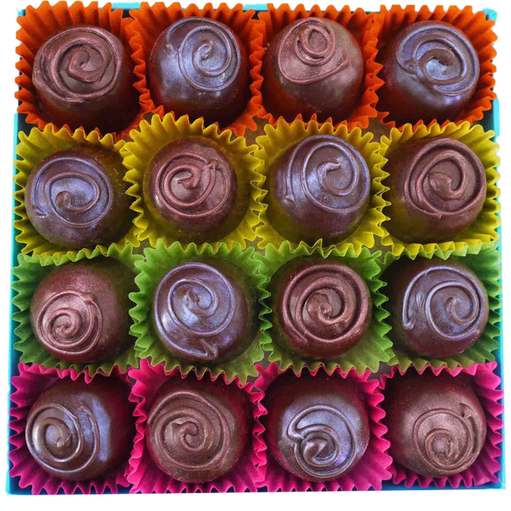 Handmade Rose & Violet Fondant Creams in 70% Dark Chocolate