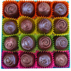 Handmade Rose & Violet Fondant Creams in 70% Dark Chocolate