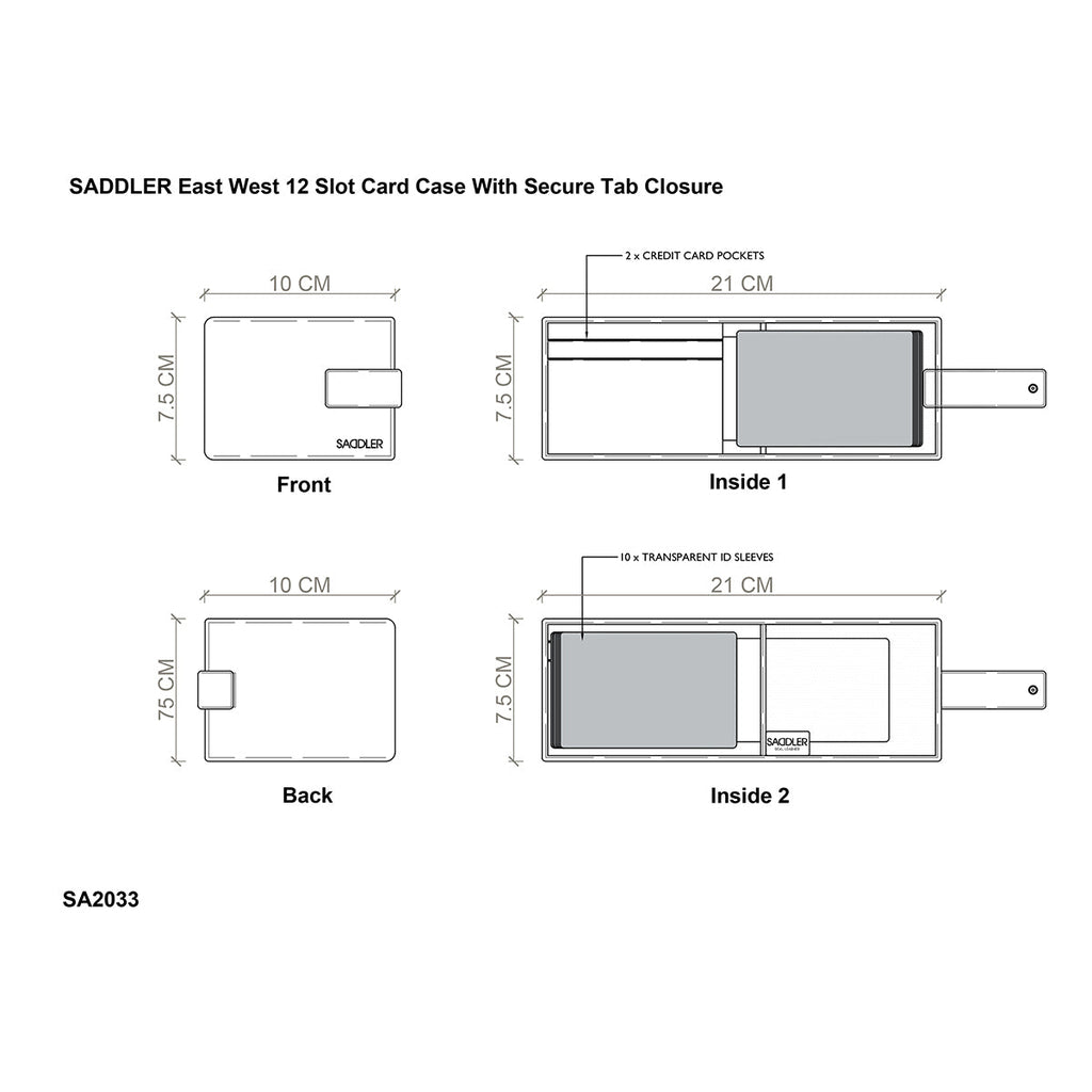Robyn Compact Leather Card Wallet, Handmade by Saddler | RFID Protected & Gift Boxed