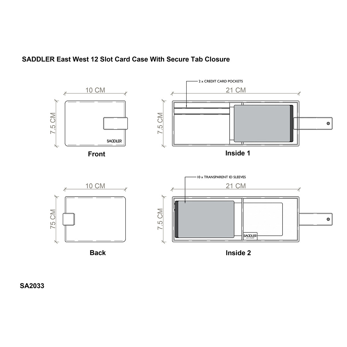 Robyn Compact Leather Card Wallet, Handmade by Saddler | RFID Protected & Gift Boxed