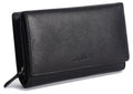 SADDLER PAULA Handmade Leather Trifold Purse, RFID Protected | 8 Card Slots, ID Window & Rear Zip Pocket | Gift Boxed