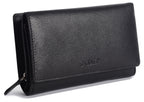 SADDLER PAULA Handmade Leather Trifold Purse, RFID Protected | 8 Card Slots, ID Window & Rear Zip Pocket | Gift Boxed