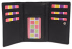 SADDLER PAULA Handmade Leather Trifold Purse, RFID Protected | 8 Card Slots, ID Window & Rear Zip Pocket | Gift Boxed