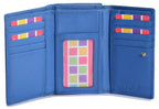 SADDLER PAULA Handmade Leather Trifold Purse, RFID Protected | 8 Card Slots, ID Window & Rear Zip Pocket | Gift Boxed