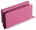 SADDLER PAULA Handmade Leather Trifold Purse, RFID Protected | 8 Card Slots, ID Window & Rear Zip Pocket | Gift Boxed