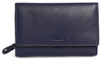 SADDLER PAULA Handmade Leather Trifold Purse, RFID Protected | 8 Card Slots, ID Window & Rear Zip Pocket | Gift Boxed