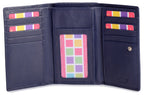 SADDLER PAULA Handmade Leather Trifold Purse, RFID Protected | 8 Card Slots, ID Window & Rear Zip Pocket | Gift Boxed
