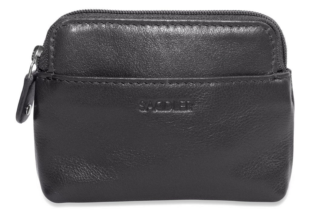 Compact Leather Zip-Top Purse "Pia", Handmade by Saddler | RFID Protected & Gift Boxed | Multi-Functional Card, Coin & Key Holder