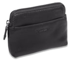 Compact Leather Zip-Top Purse "Pia", Handmade by Saddler | RFID Protected & Gift Boxed | Multi-Functional Card, Coin & Key Holder