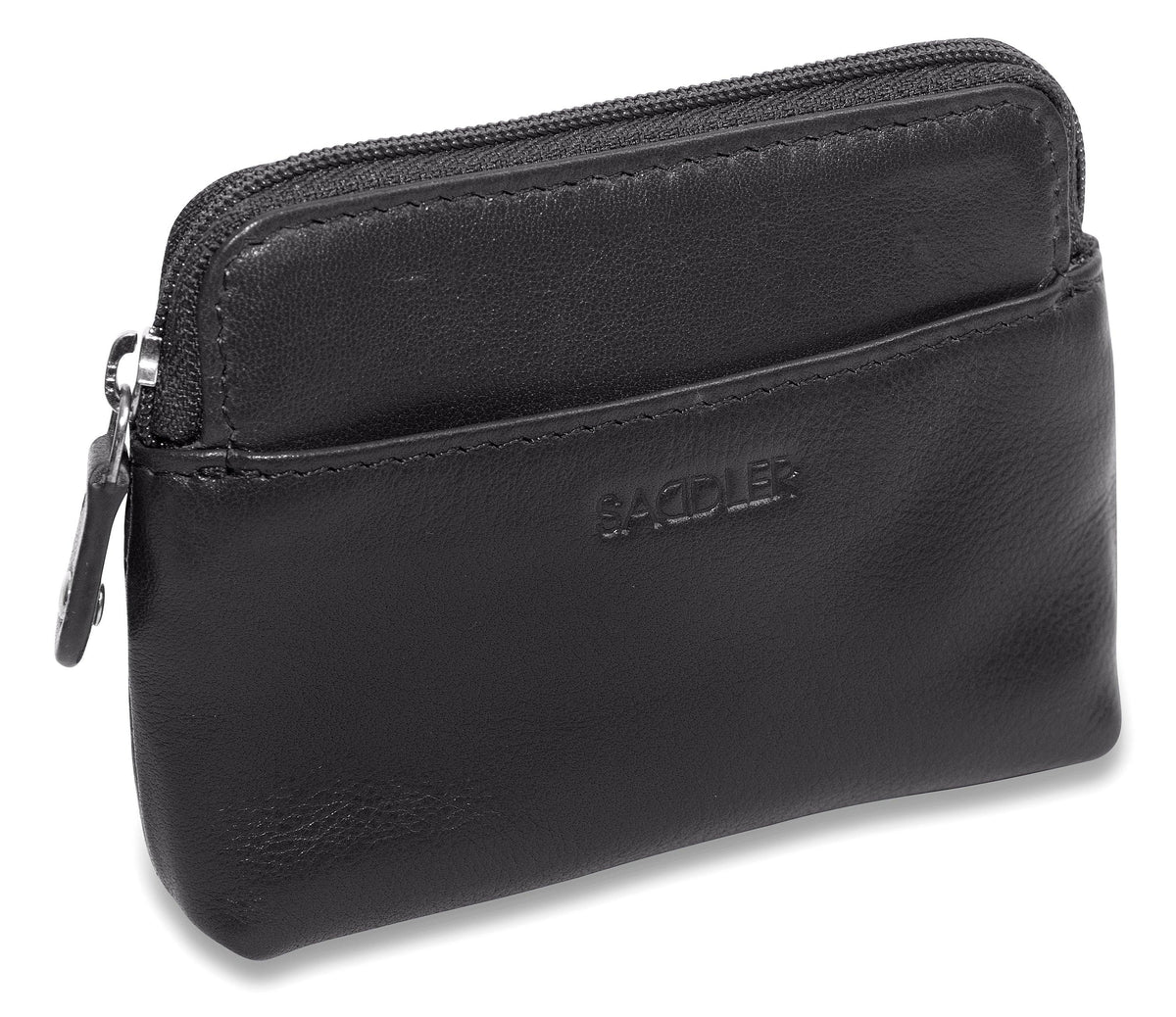 Compact Leather Zip-Top Purse "Pia", Handmade by Saddler | RFID Protected & Gift Boxed | Multi-Functional Card, Coin & Key Holder