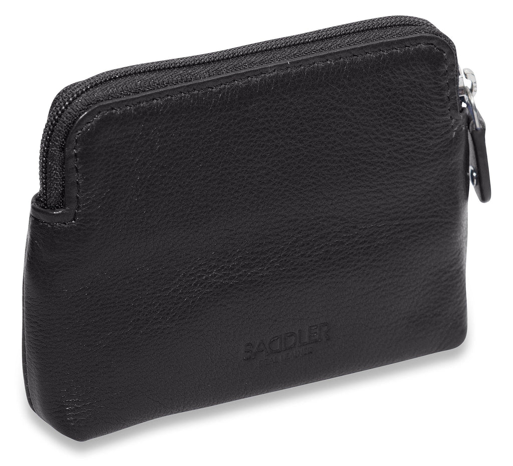 Compact Leather Zip-Top Purse "Pia", Handmade by Saddler | RFID Protected & Gift Boxed | Multi-Functional Card, Coin & Key Holder