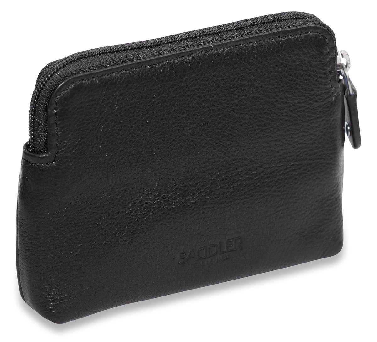 Compact Leather Zip-Top Purse "Pia", Handmade by Saddler | RFID Protected & Gift Boxed | Multi-Functional Card, Coin & Key Holder