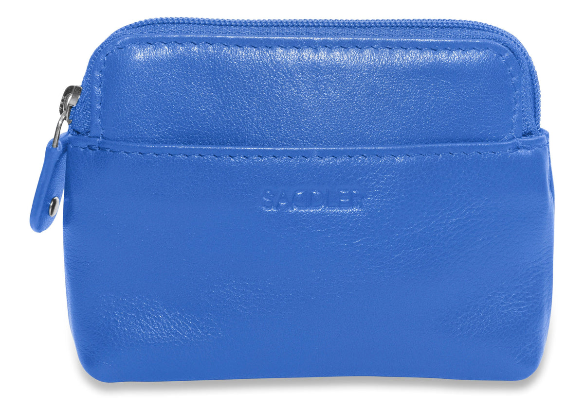 Compact Leather Zip-Top Purse "Pia", Handmade by Saddler | RFID Protected & Gift Boxed | Multi-Functional Card, Coin & Key Holder