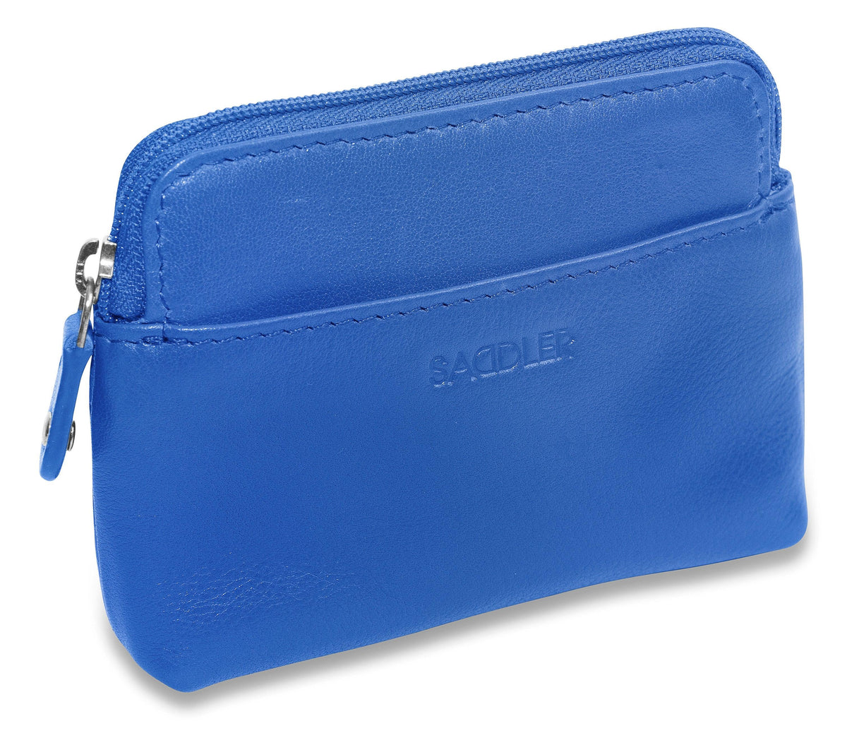 Compact Leather Zip-Top Purse "Pia", Handmade by Saddler | RFID Protected & Gift Boxed | Multi-Functional Card, Coin & Key Holder