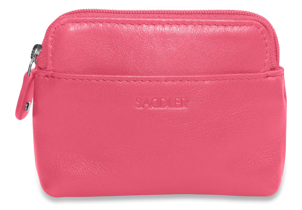Compact Leather Zip-Top Purse "Pia", Handmade by Saddler | RFID Protected & Gift Boxed | Multi-Functional Card, Coin & Key Holder
