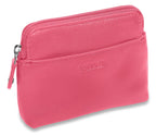 Compact Leather Zip-Top Purse "Pia", Handmade by Saddler | RFID Protected & Gift Boxed | Multi-Functional Card, Coin & Key Holder