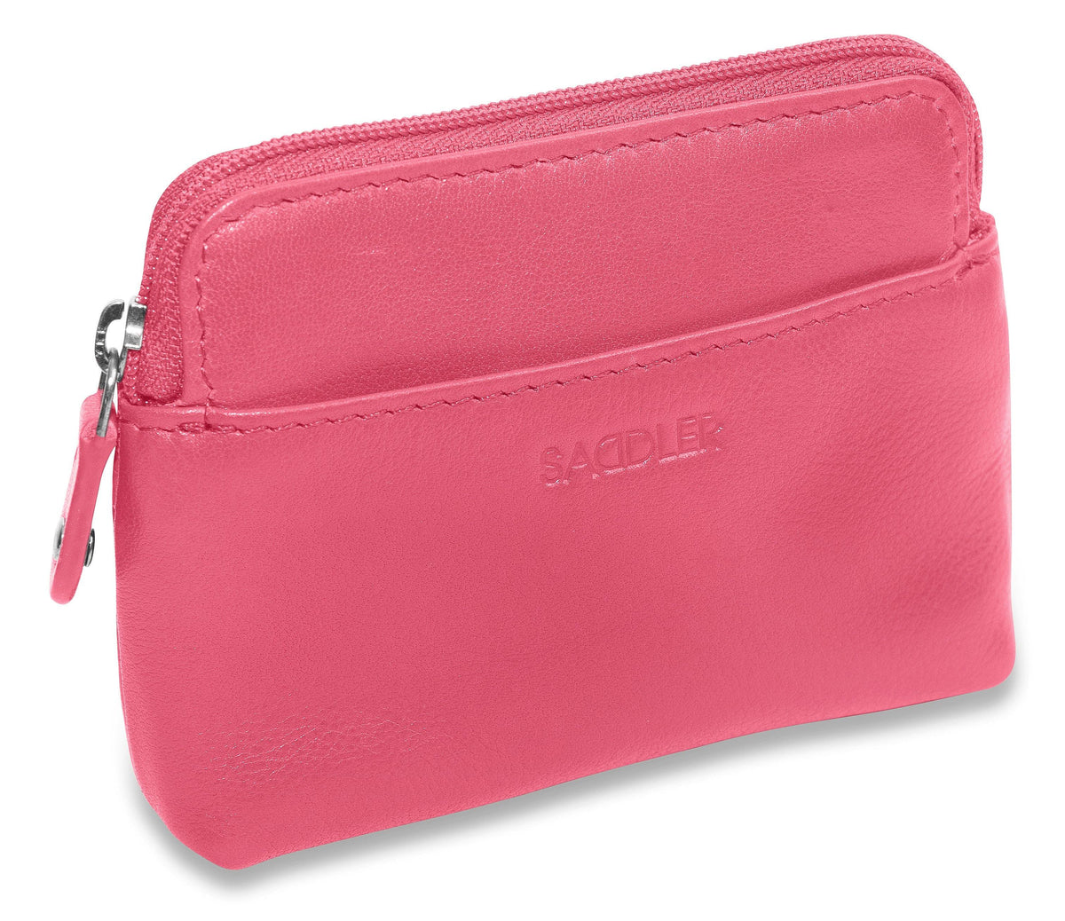 Compact Leather Zip-Top Purse "Pia", Handmade by Saddler | RFID Protected & Gift Boxed | Multi-Functional Card, Coin & Key Holder