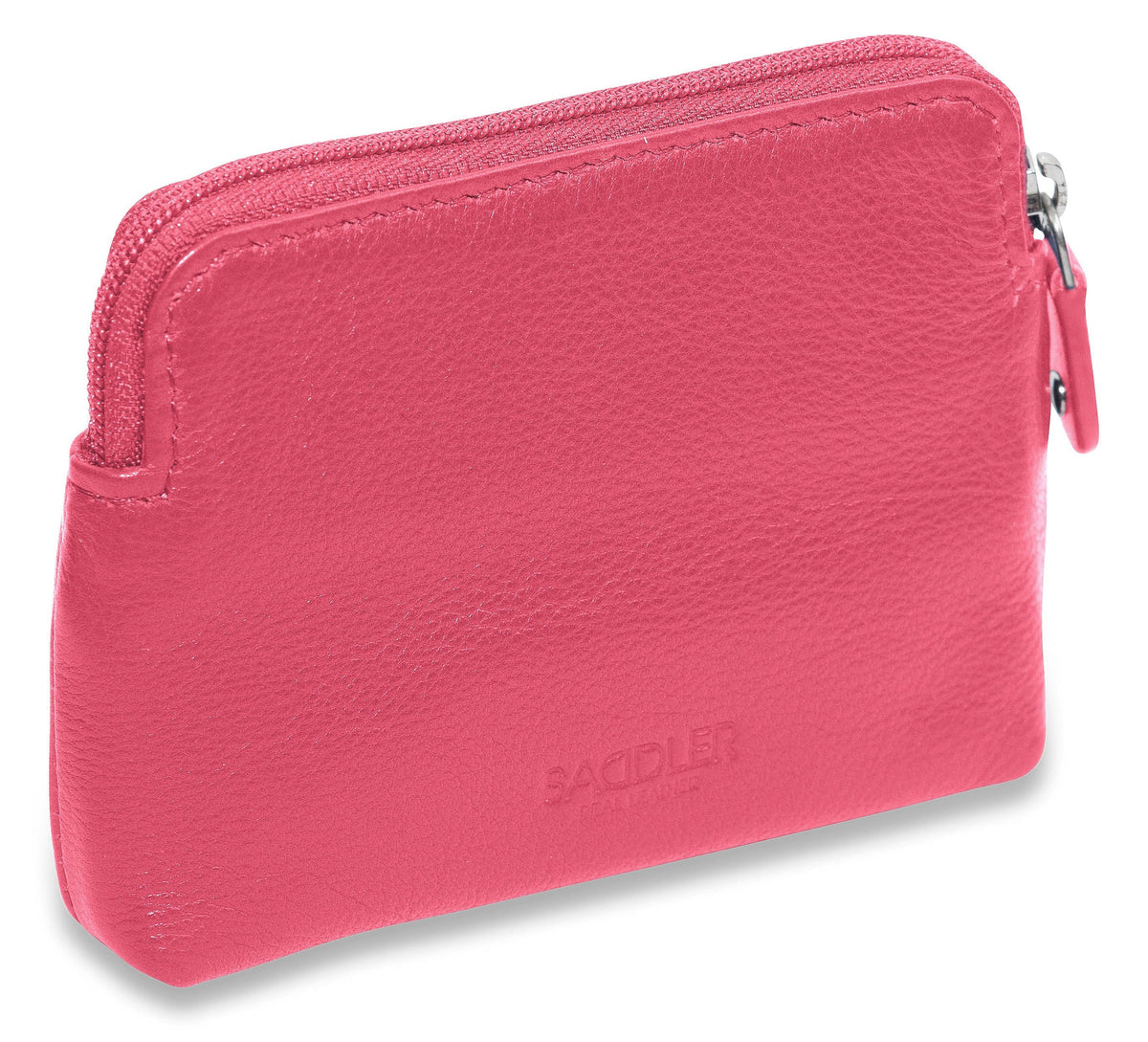 Compact Leather Zip-Top Purse "Pia", Handmade by Saddler | RFID Protected & Gift Boxed | Multi-Functional Card, Coin & Key Holder