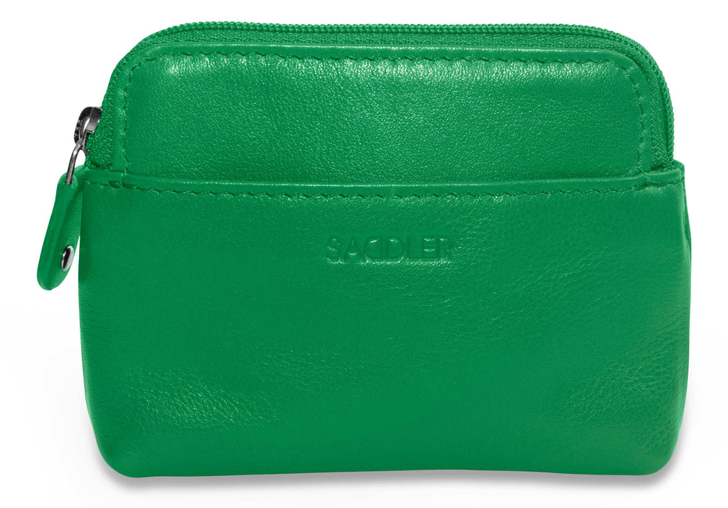 Compact Leather Zip-Top Purse "Pia", Handmade by Saddler | RFID Protected & Gift Boxed | Multi-Functional Card, Coin & Key Holder