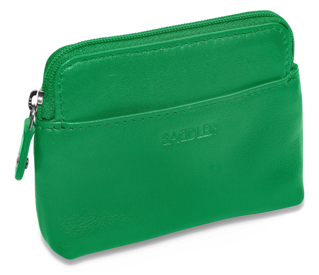 Compact Leather Zip-Top Purse "Pia", Handmade by Saddler | RFID Protected & Gift Boxed | Multi-Functional Card, Coin & Key Holder