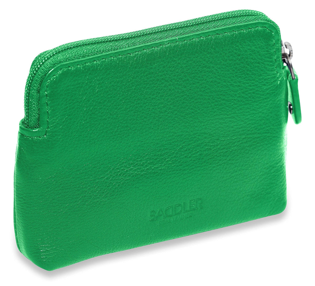 Compact Leather Zip-Top Purse "Pia", Handmade by Saddler | RFID Protected & Gift Boxed | Multi-Functional Card, Coin & Key Holder