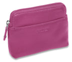 Compact Leather Zip-Top Purse "Pia", Handmade by Saddler | RFID Protected & Gift Boxed | Multi-Functional Card, Coin & Key Holder