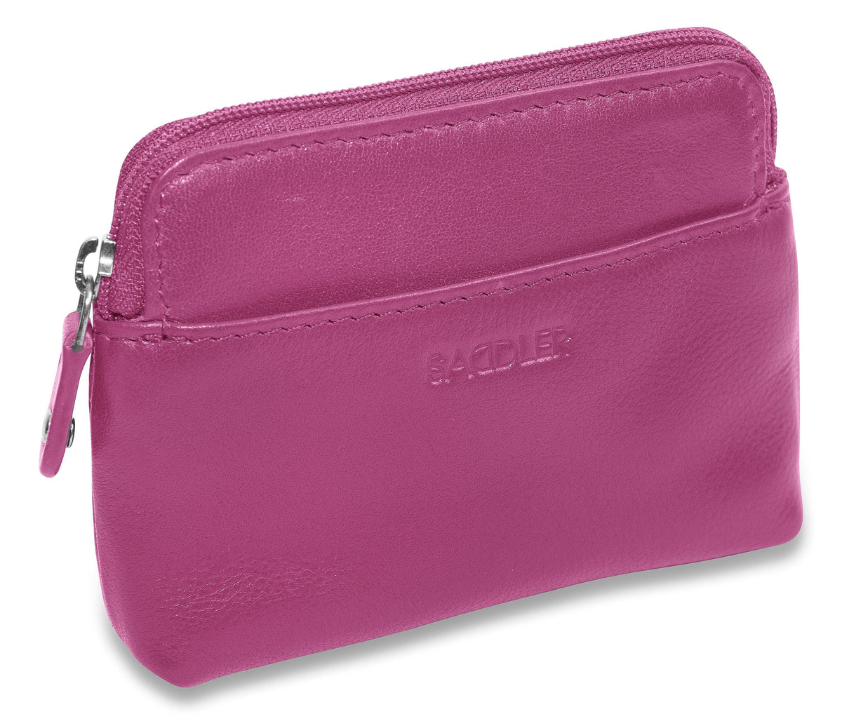 Compact Leather Zip-Top Purse "Pia", Handmade by Saddler | RFID Protected & Gift Boxed | Multi-Functional Card, Coin & Key Holder