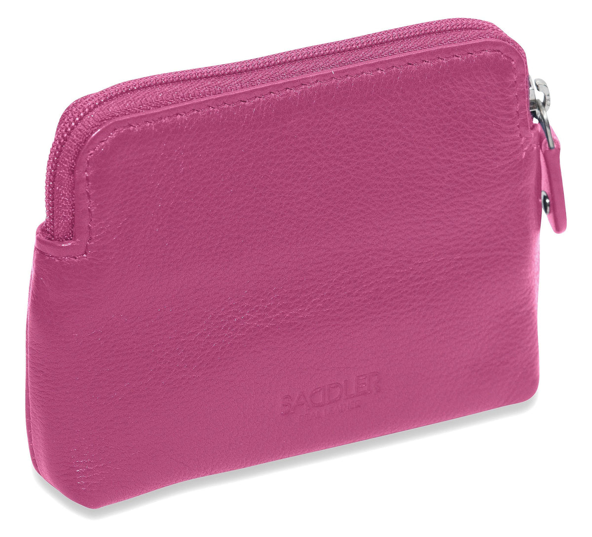 Compact Leather Zip-Top Purse "Pia", Handmade by Saddler | RFID Protected & Gift Boxed | Multi-Functional Card, Coin & Key Holder