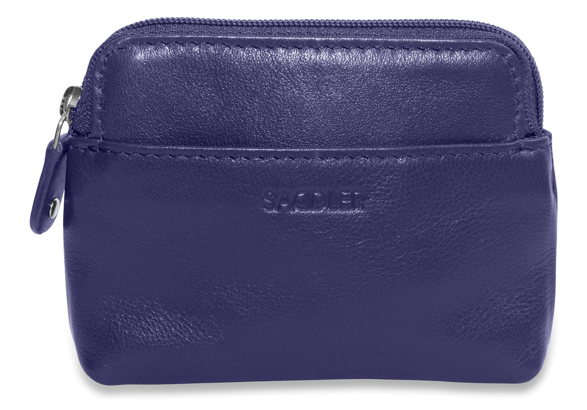 Compact Leather Zip-Top Purse "Pia", Handmade by Saddler | RFID Protected & Gift Boxed | Multi-Functional Card, Coin & Key Holder