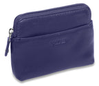 Compact Leather Zip-Top Purse "Pia", Handmade by Saddler | RFID Protected & Gift Boxed | Multi-Functional Card, Coin & Key Holder
